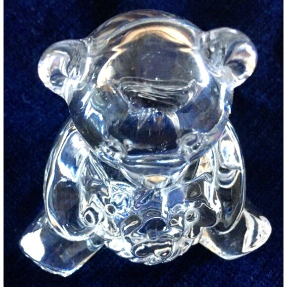 VTG Cristal D’Arques Teddy Mini Figurine Holding Flowers 24% Lead Sticker France - Picture 6 of 16